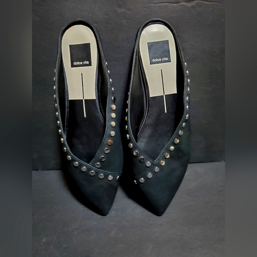 Leather womens slip ons